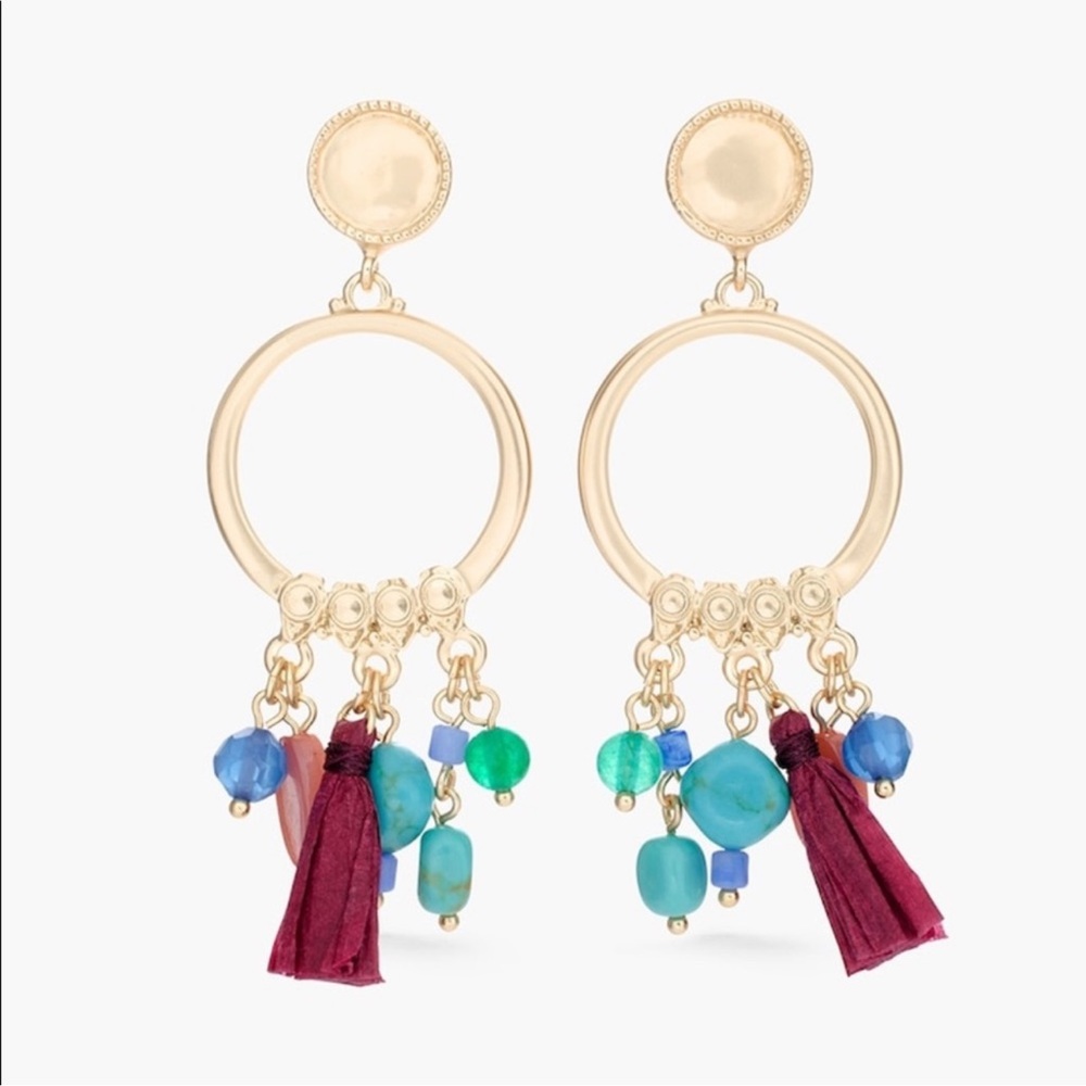 Chico’s Pink tassel drop earring size 2.75”
